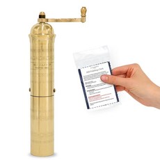 Alexander Home 오리지널 그리스 커피 그라인더 26.7cm(10.5인치) 황동 - 유럽 수동 커피 그라인더 리필 가능 폴리싱 천 포함, Alexander Home 오리지널 그리스 커피 그라인