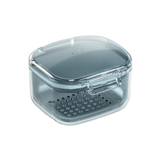 隱形牙套收納盒 三層鎖扣款 維持器收納盒 假牙收納盒 牙套收納盒, 藍色, 1個