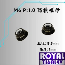 ROYAL M6 P1.0 鈦合金防鬆螺母, 1個