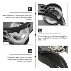 쿠쿠스토어 어린이를위한 2Pcs 뮤지컬 풋 탬버린 리듬 개발 도구 타악기 벨 퍼포먼스 반주 소품