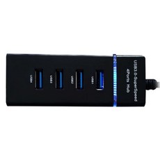 USB 3.0 HUB 集線器 7埠擴充 支援5Gbps高速傳輸, 4 PORT(黑色)線長30公分, 黑色