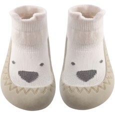 JOYMULTI 幼兒可愛熊表情襪型柔軟學步鞋