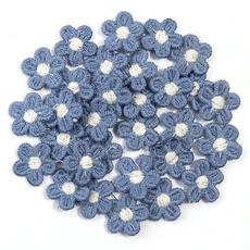 30 개/몫 1.5CM 자수 미니 꽃 패치 장식 가방 액세서리 의류 손 다채로운 바느질 DIY