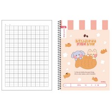 아이비스 초등 슬림형 쓰기공책 스프링노트 10칸 22매 여아용 신학기준비, 랜덤1개