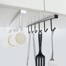 선반밑 컵걸이 다용도 틈새수납 컵홀더 조리도구 걸이+지알트레이딩Shop, 1단 화이트