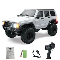 1/18 JJRC RTR 4x4 오프로드 차량 무선 조종 크롤러 자동차 C8809 모델 3단 속도 370 브러시드 20A ESC 라, 01 White