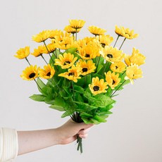 해바라기 조화 부쉬x9 36cm 인테리어 꽃 장식 소품 금전화 풍수, 해바라기부쉬9 36cm
