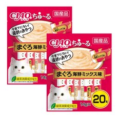 챠오츄르 고양이 짜먹는 간식, 혼합맛(참치/해산물), 14g, 40개