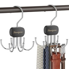 옷장용 벨트 정리함 2PCS 타이 랙 행거 남성용 넥타이 정리함 후크 브라 탱크톱 넥타이 스카프 모자 지갑 블랙