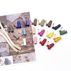 컬러풀 후드끈 신발끈 금속 마감팁 집게형 스트링 마감캡, 2개, 그레이