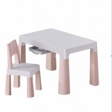 哩哩摳摳 兒童書桌椅組 高度可調 耐重穩固 附收納抽屜 粉色一桌一椅, 一桌一椅 粉色(可增高五公分)