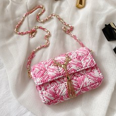 (한국어동영상) 미우크굿즈 엘크 망스티치 가방만들기 키트 하마나카망 DIY 코바늘 가방뜨기 네트망, 엘크 망스티치_핫핑크, 1개