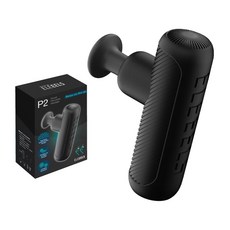 ELEEELS P2 口袋型筋膜按摩槍 四款按摩頭 四檔變速 深層肌肉放鬆, 黑