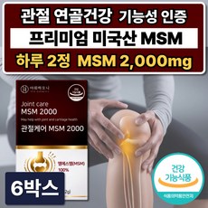 프리미엄 미국산 옵티 MSM 2000mg 관절영양제 엠에스엠 연골 관절에좋은, 6박스, 120정