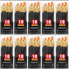 AROIC 아크릴 페인트 브러시 세트 1팩/15개 나일론 헤어 브러시 수채화 암석 페이스 페인팅 예술가 공예 용품 모든 용도의 세트., Black, 15pcs