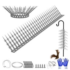 새 스파이크 다람쥐 방지 배플 모이통 기둥용 울타리 나무 정원 지붕 파이프를 위한 야외 등반 스파이크 다람쥐 비둘기 너구리 고양이 299.7cm(118인치), 새 스파이크 다람쥐 방지 배플, 모이통 기둥용, 울타리