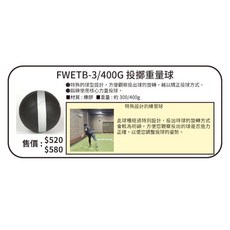 FIELDFORCE 投擲重量球 FWETB-400G 棒壘球訓練專用, 1個