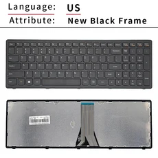 Lenovo IdeaPad G500S Z501 Flex 15/15D 용 기존 미국 러시아어 노트북 키보드, 01 CHINA, 10 US New Black