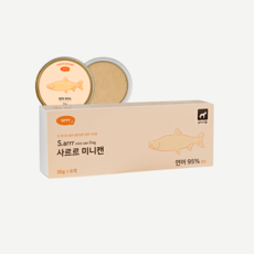 아르르 강아지 사르르 미니캔 독 연어 6개입 기호성 좋은 강아지 저칼로리 간식