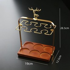 고급 원목 바닥 플레이스 중식 스타일 술잔 거치대, 1개, 6홀