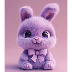 可愛紫色絨毛兔子吊飾, 1個