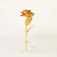 발렌타인 데이 선물 금박 장미 도금 금 인공 꽃 웨딩 장식 연인, 1개, 2. Bright 19cm-Base