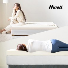 [20%쿠폰+사은품증정] 느웰 허리에 좋은 천연라텍스 미디움하드(적당한) 토퍼 매트리스+속커버+겉커버 포함 (슈퍼싱글/퀸/킹)