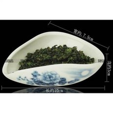 茶則 藍色花卉圖案 約 10cm, 陶瓷茶盒賞茶器茶樣茶葉荷, 1個