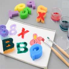 JS 미술놀이 알파벳 숫자 스펀지 교구세트