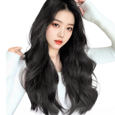 가발위드 붙임머리 엔디롱 웨이브 부분 가발 3피스 세트, 1개, 진한블랙60cm