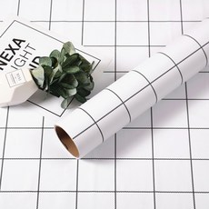 簡約純色自粘不透底色牆紙加厚防水素色客廳臥室教室壁紙牆貼, 白色大格子