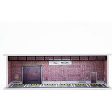 자동차 다이캐스트 모형 미니어처 미니카 핫 휠 디스플레이 박스 1/64 스케일 모델카 LED 포함 주차장 격자 삼차원 모델 장면 카 86 그래피티, Red Brick Wall