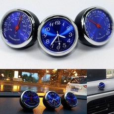 송풍구온도계 자동차 대쉬보드 아날로그 시계 온도계 습도계, 대쉬보드 습도계 블루