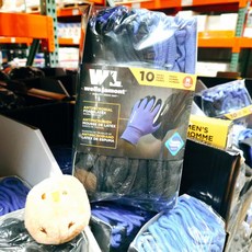 WELLS LAMONT 乳膠工作手套，好市多乳膠手套，舒適耐用，多用途防護手套, 藍色, M, 1套