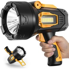 LBE 충전식 스포트라이트 초밝은 90000루멘 LED 손전등 코브 라이트 포함 야외용 10000 ɱ사냥 보트 캠핑에 대한 아 오랫동안 지속되는 대형