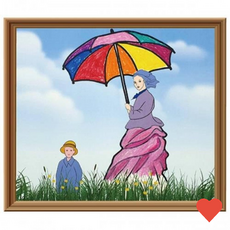 미술놀이 인상주의 야외 인물 감상 그리기 평면 색칠 회화