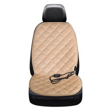 자동차 열선 시트 겨울용 털 보온 시트쿠션 12V 차량용 전기히터 단일패드 전후좌석 공용 따뜻한 차량 시트커버, 등받이가 있는 사각형 12V 플러시 소재 후면 3인용, 베이지
