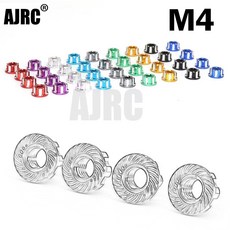 4PCS 알루미늄 합금 M4 어 너트 1/10 RC 휠 4 6 AXIAL SCX10 HSP YOKOMO D90 D110 슬래시 RGT, rple 4pcs