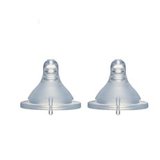亞米兔 母乳感奶嘴 寬口十字孔 M (3-6M) / L(6M+) 2枚入/奶瓶用 通用小獅王SIMBA奶瓶, 寬口十字M(3-6M), 2個