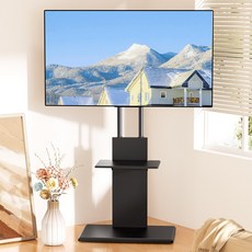 TV 스탠드 이동식 TV거치대 32-70인치 45KG VESA600*400mm 검은색 FS22-5, 1개