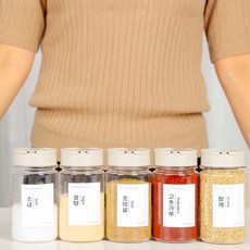 리빙패밀리 양념 조미료 소금 설탕통 3구 보관용기 5P, 5개, 500ml
