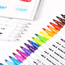 바이오로드 트윈 사인펜 12색 24색 초등 어린이 미술놀이 수업 재료 그리기 꾸미기