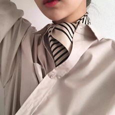 本島出貨 70*70大洪洪衕款黑白條紋絲巾圍巾仿真絲絲巾百搭絲巾簡約ins方巾女士領巾頭巾