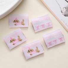 미소데이샵 귀여운 강아지 끼움 리본 라벨 10p, 1세트, 핑크