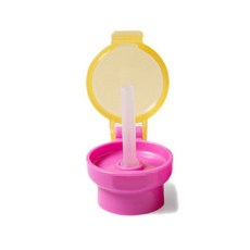 台灣24H速發 F4寶寶必備 寶特瓶吸管蓋 兒童防嗆 防灑 吸管蓋 飲料瓶口替換蓋 吸管蓋, 1個, 粉色