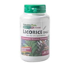Natures Plus 甘草無麩質素食膠囊 500mg, 1個, 60 件