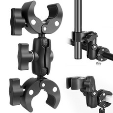 다스켄 더블 슈퍼 클램프 마운트 엄브렐러 모터사이클 카메라 폴 책상 홀더 액세서리 의자 유모차 보트 및 카약용 조절 가능한 장착 브래킷 숏 스타일