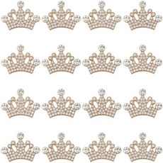 SUNNYCLUE 1박스 30피스 라인스톤 크라운 장식 플랫 백 라인스톤 참 합금 라이트 골드 플랫백 메탈 샤인 빈티지 미적 카보숑 주얼리 의류 헤어 클립 폰 케이스 DIY 공