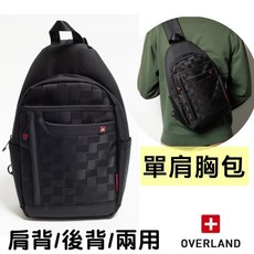 OVER LAND 格紋胸包 單肩後背包, 格紋黑色#5180#