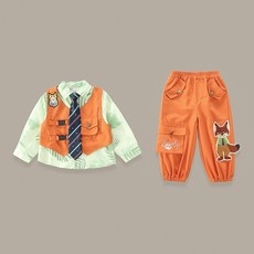 兒童角色扮演套裝 狐狸造型服飾 男女童春秋馬甲襯衫